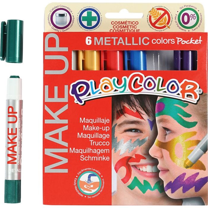 Playcolor Make Up, metallic, assorted colours, 6x5 g/ 1 pack