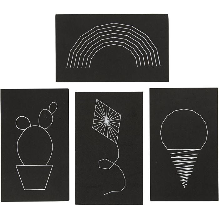 String Art, size 20x12 cm, thickness 10 mm, black, 16 pc/ 1 pack