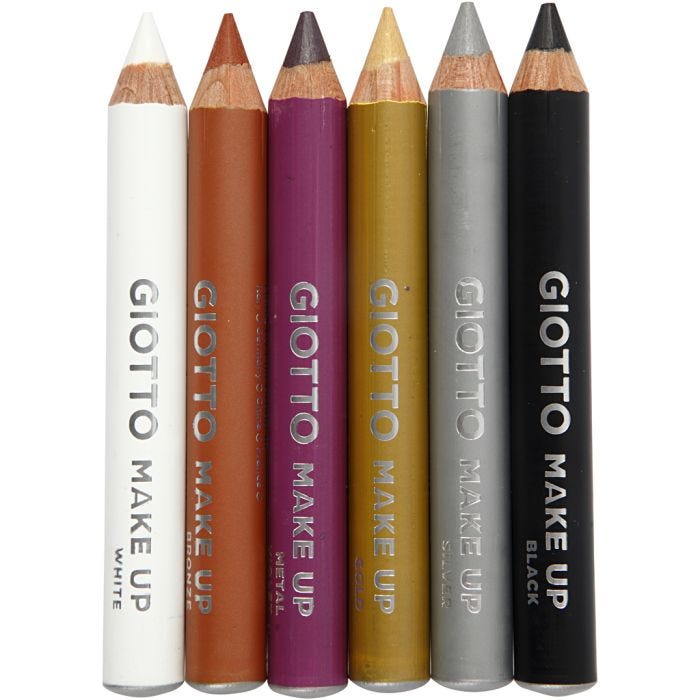 Make Up Pencils, 9 cm, additional colours, 6pc/ 1 pack