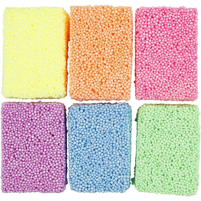 Soft Foam, neon colours, 6x10g/ 1 pack