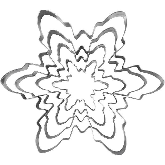 Cookie Cutters, Snowflake, H: 2,5 cm, size 6-16,5 cm, 1 pc/ 1 pack