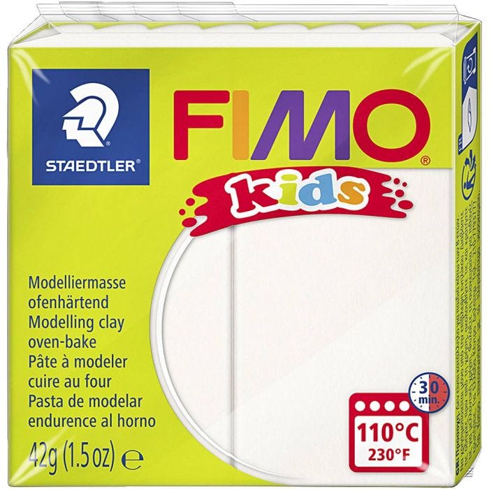 FIMO® Kids Clay, white, 42 g/ 1 pack