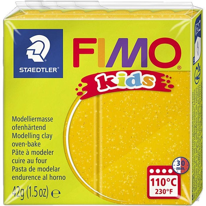 FIMO® Kids Clay, glitter, gold, 42 g/ 1 pack