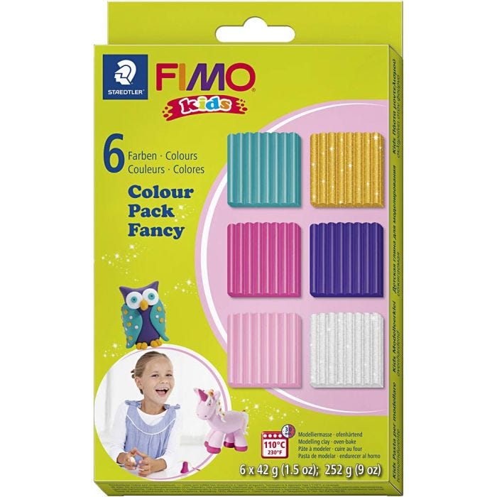 FIMO® Kids Clay, additional colours, 6x42 g/ 1 pack