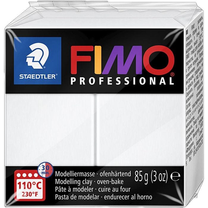 FIMO® Professional Jewellery Clay, white, 85 g/ 1 pack