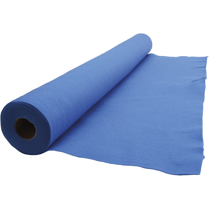Craft felt, W: 90 cm, thickness 1,5-2 mm, blue, 5 m/ 1 roll