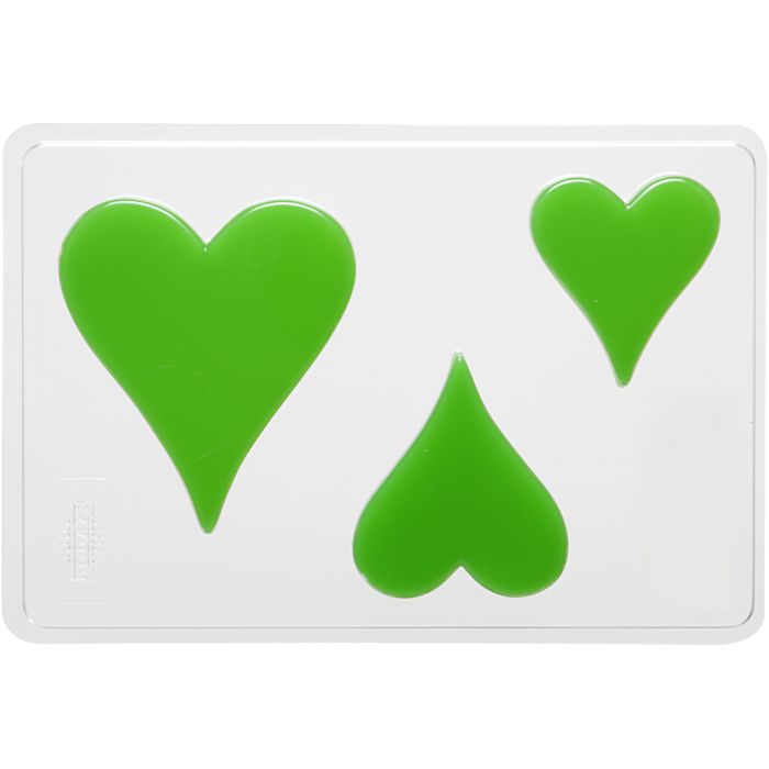 Casting Mould, heart, 6+8+10 cm, 9 mm, 14,9x22 cm, 1 pc