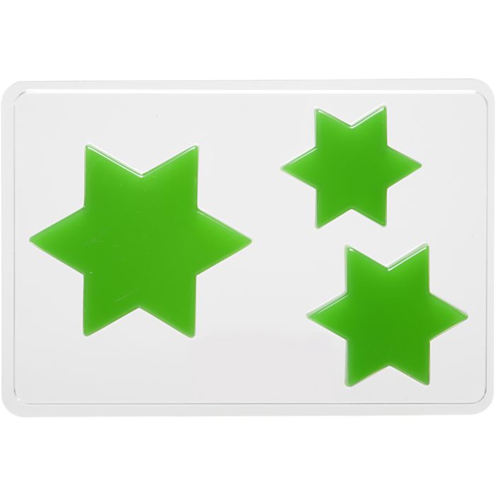 Casting Mould, star, H: 6+8+10 cm, D. 9 mm, size 14,9x22 cm, 1 pc