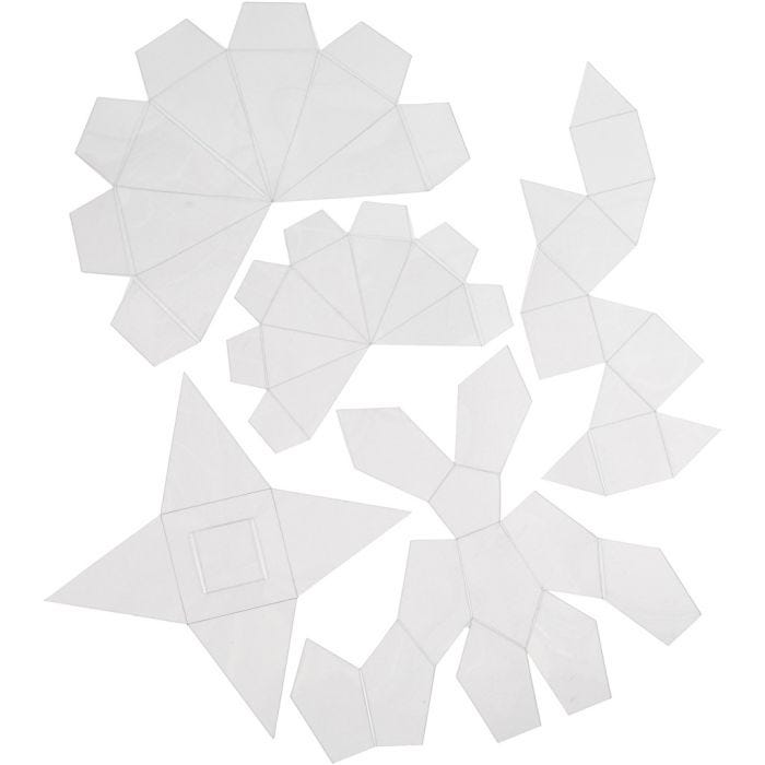 Casting Mould, Geometric shapes, H: 6-13 cm, transparent, 5 pc/ 1 pack