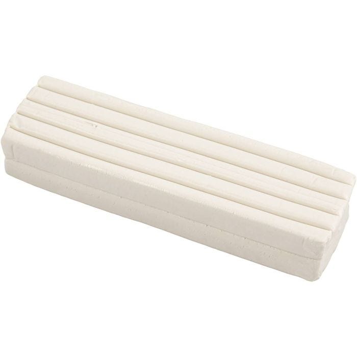 Modelling Clay, size 13x6x4 cm, white, 500 g/ 1 pack