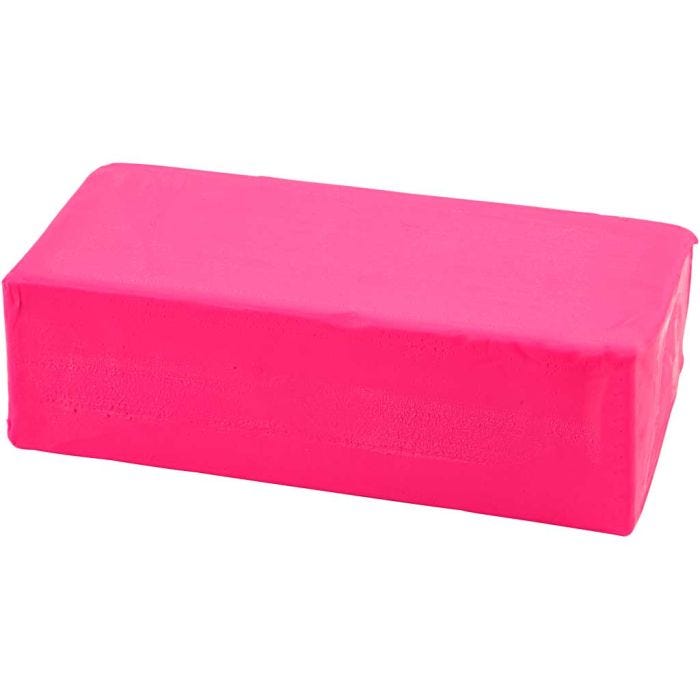 Modelling Clay, size 13x6x4 cm, neon pink, 500 g/ 1 pack