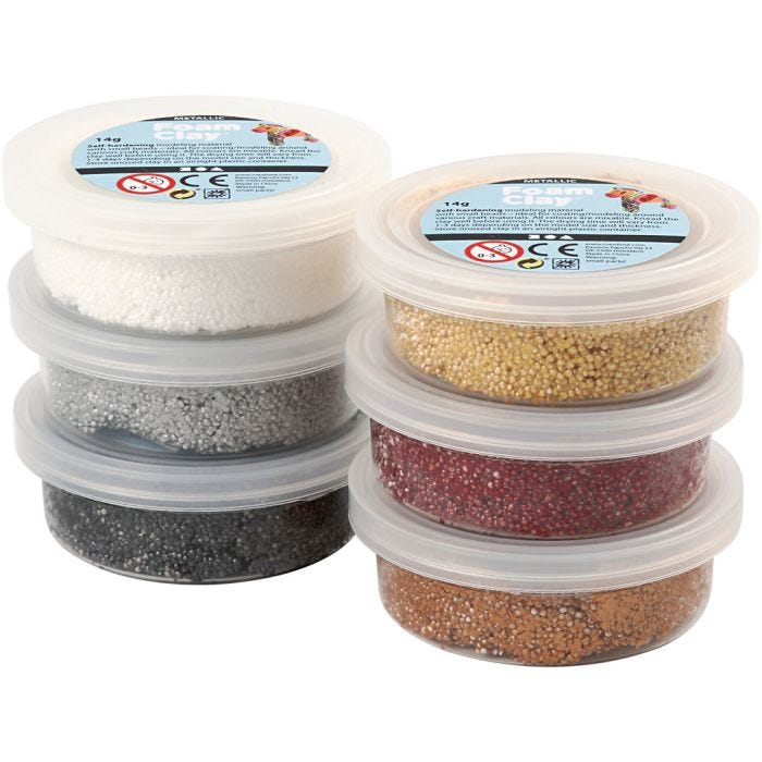 Foam Clay®, metallic, brown harmony, 6x14 g/ 1 pack