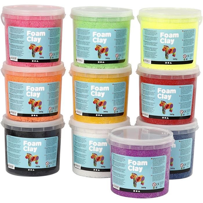 Foam Clay®, assorted colours, 10x560 g/ 1 pack