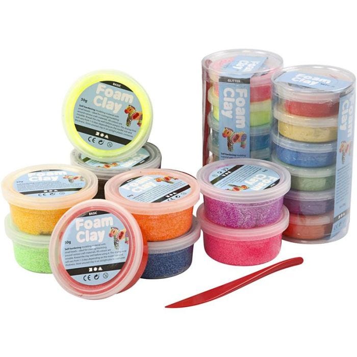 Foam Clay®, assorted colours, 22tub/ 1 set
