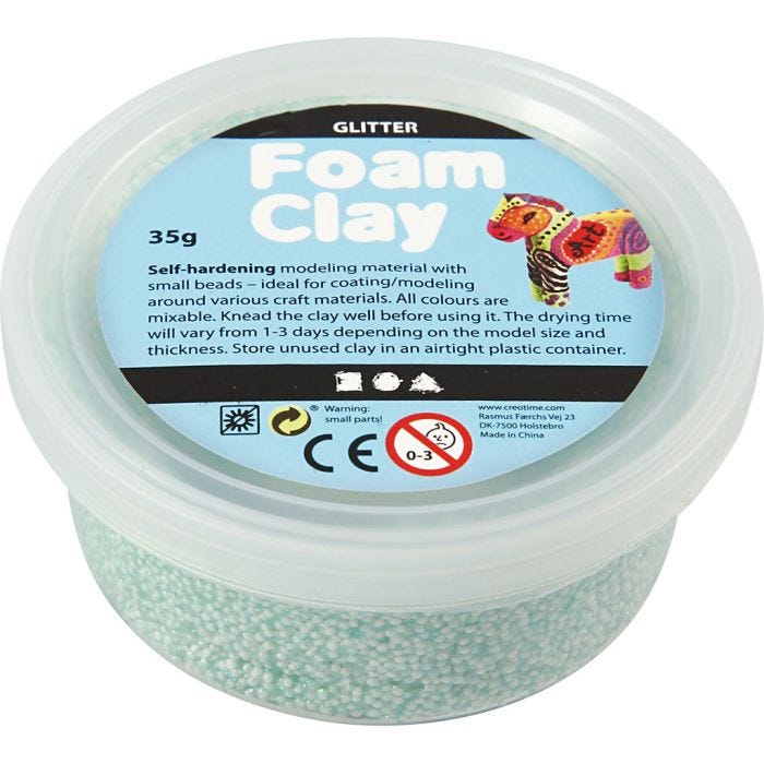 Foam Clay®, glitter, light green, 35g/ 1 tub