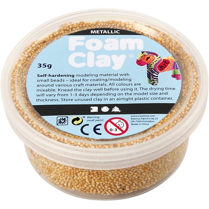 Foam Clay®, metallic, gold, 35g/ 1 tub