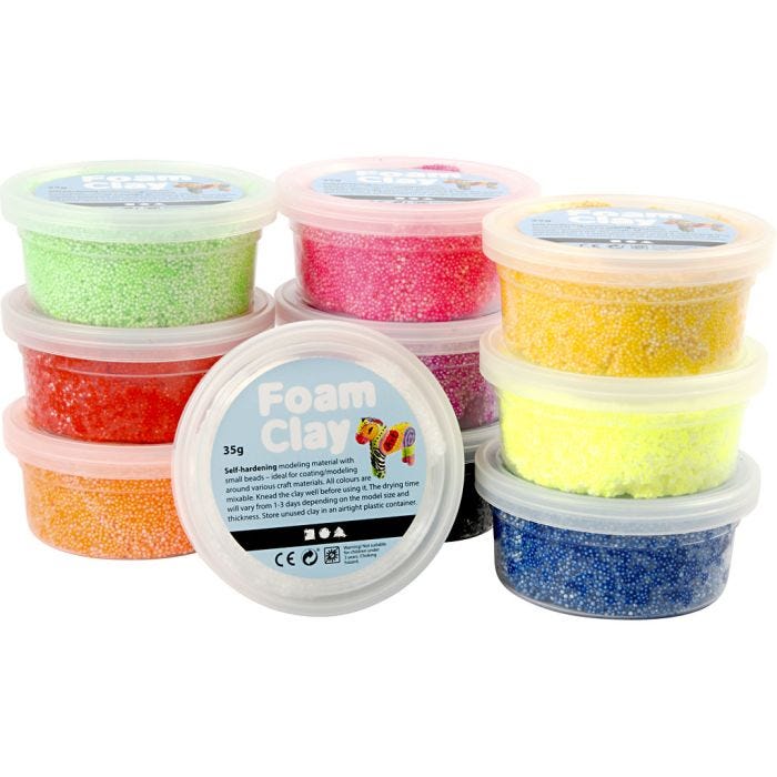 Foam Clay®, assorted colours, 10x35 g/ 1 pack
