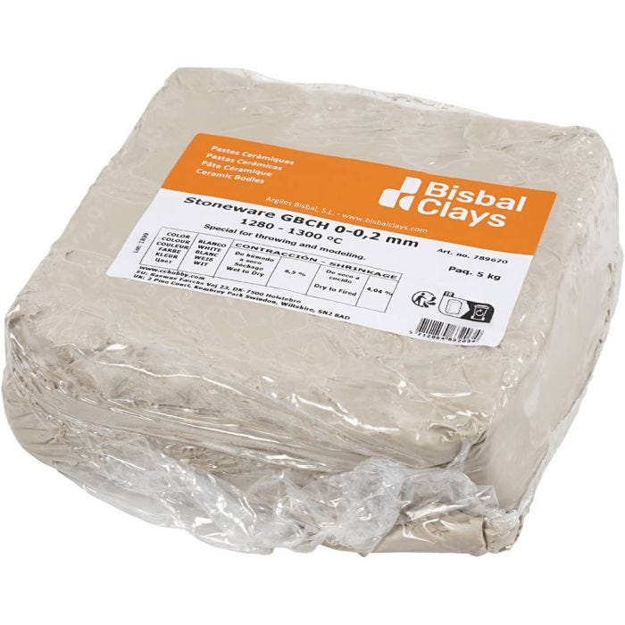 Stoneware clay, off-white, 5 kg/ 1 pack