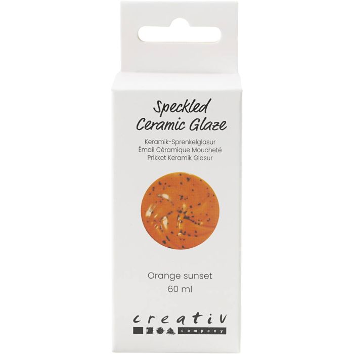 Speckled Ceramic Glaze, 999-1060 °C, opaque, Orange Sunset, 60 ml/ 1 tub