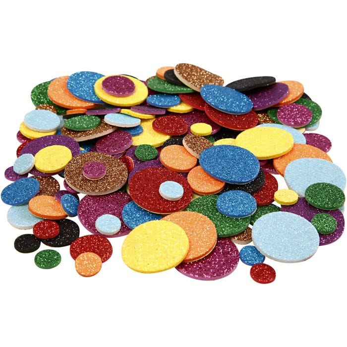 EVA Foam Circles, dia. 12+20+32 mm, 1000 asstd./ 1 pack
