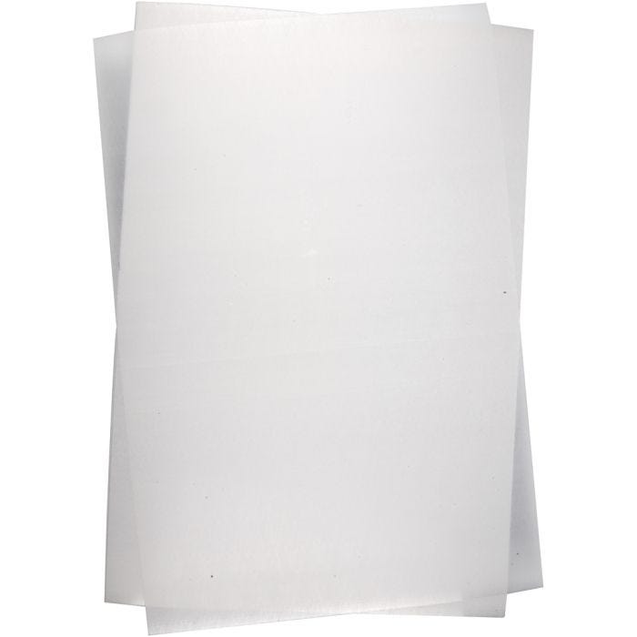 Shrink Plastic Sheets, 20x30 cm, thickness 0,3 mm, matte transparent, 10 sheets/1 pack