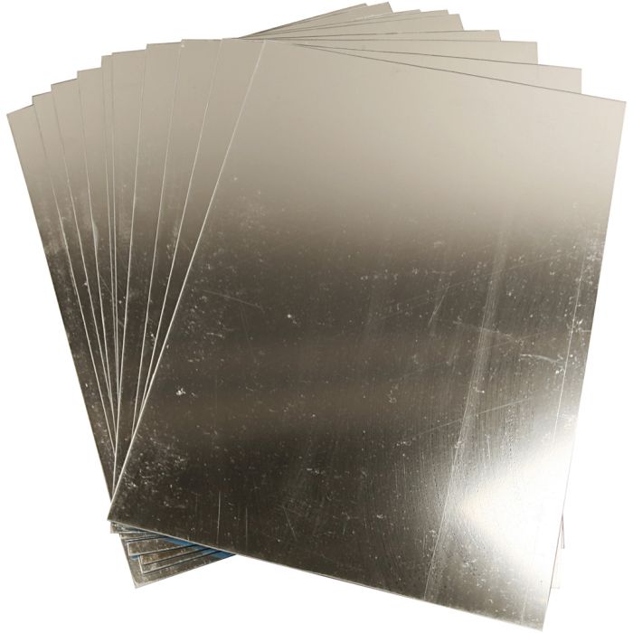 Plastic Mirror, sheet 29,5x21 cm, thickness 1,1 mm, 10 sheet/ 1 pack