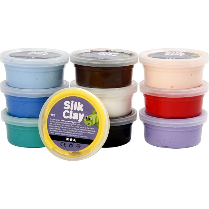 Silk Clay®, Basic 1, assorted colours, 10x40g/ 1 pack