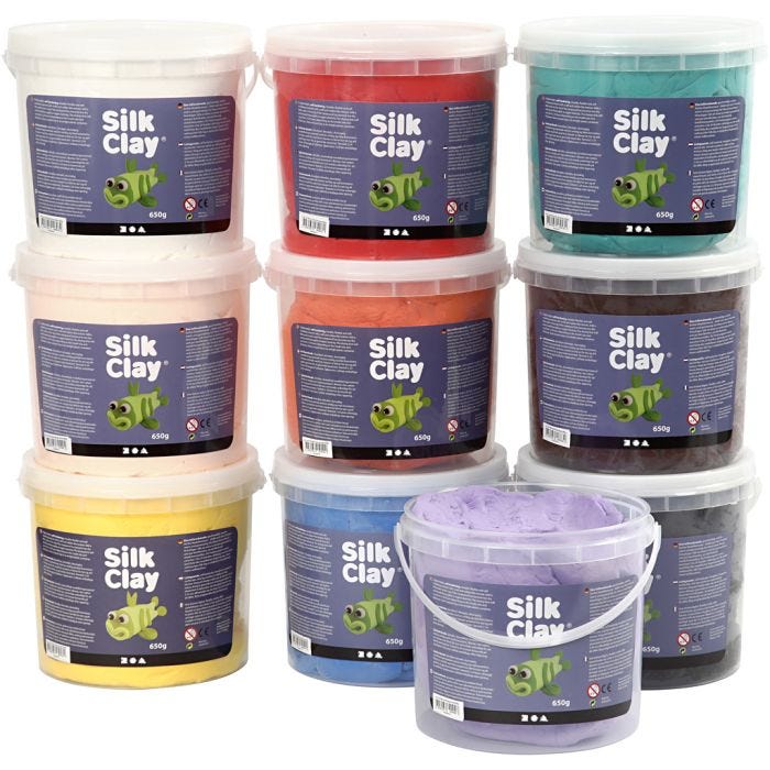 Silk Clay®, assorted colours, 10x650 g/ 1 pack