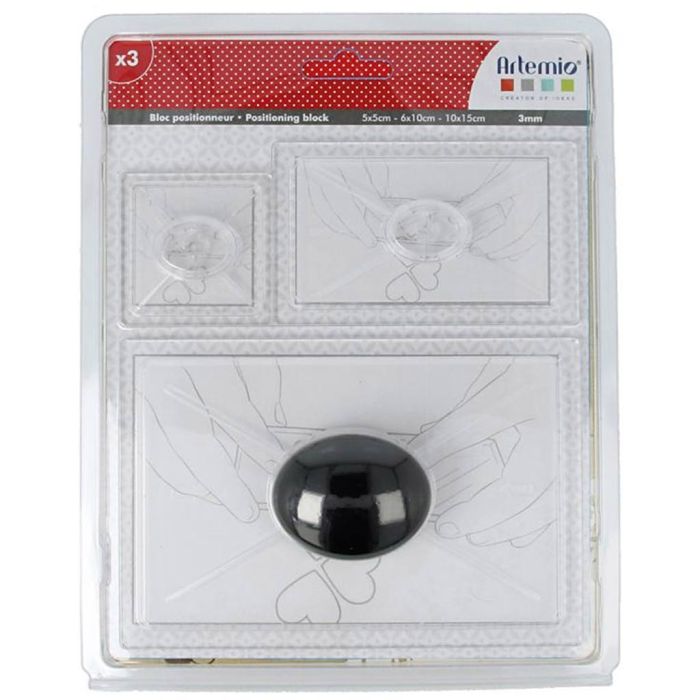 Positioning block for transparent stamps with handle, 3 pc/ 1 pack