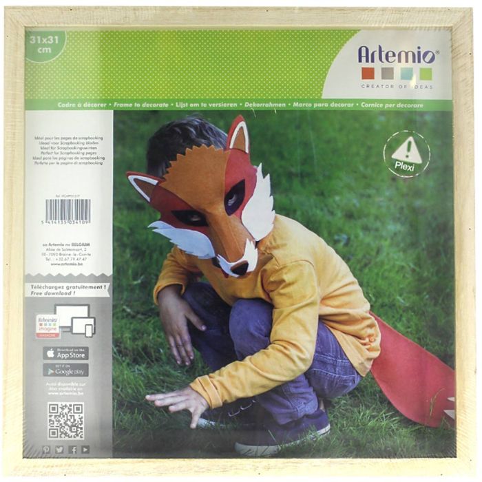 Wooden photo frame - scrap format, size 31x31 cm, 1 pc