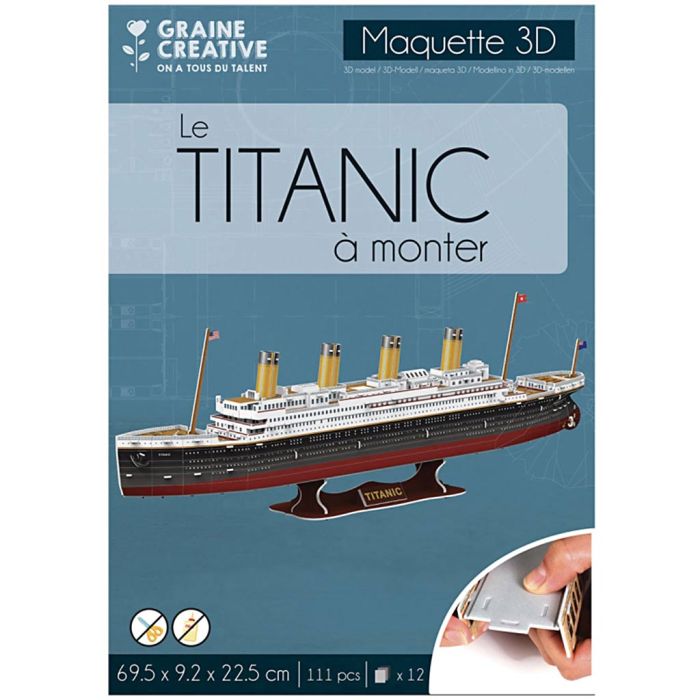 3D model puzzle, Titanic, size 69,5x9,2x22,5 cm, 1 pack