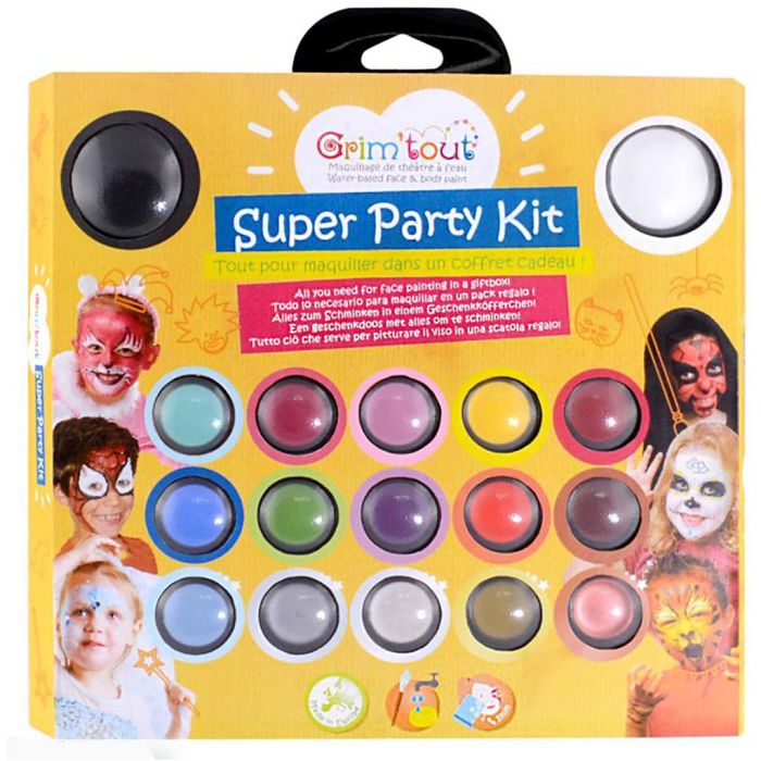 Super Party Face paint Kit, assorted colours, 1 pack