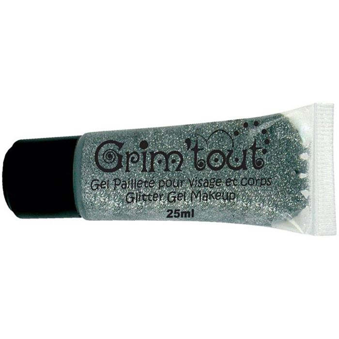 Glitter gel face paint, silver, 25 ml/ 1 tub