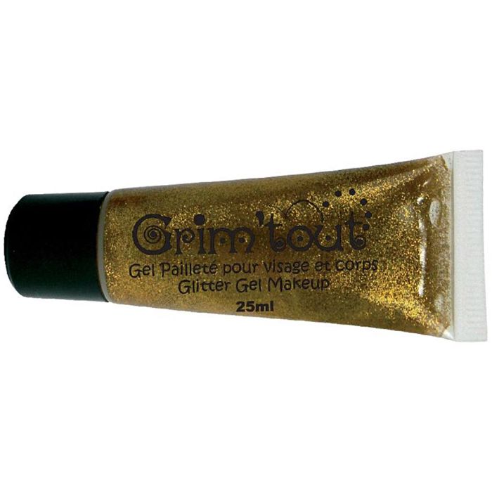 Glitter gel face paint, gold, 25 ml/ 1 tub