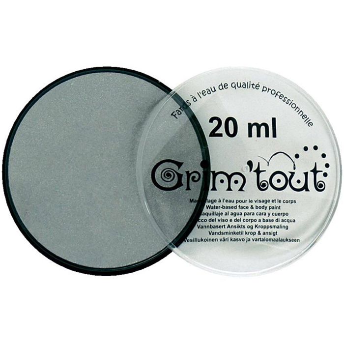 Professional face paint shade, metallic silver, 20 ml/ 1 tub