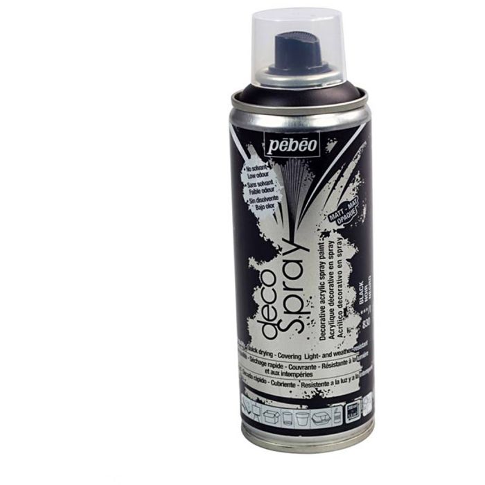 DecoSpray spray paint, matt, black, 200 ml/ 1 tub