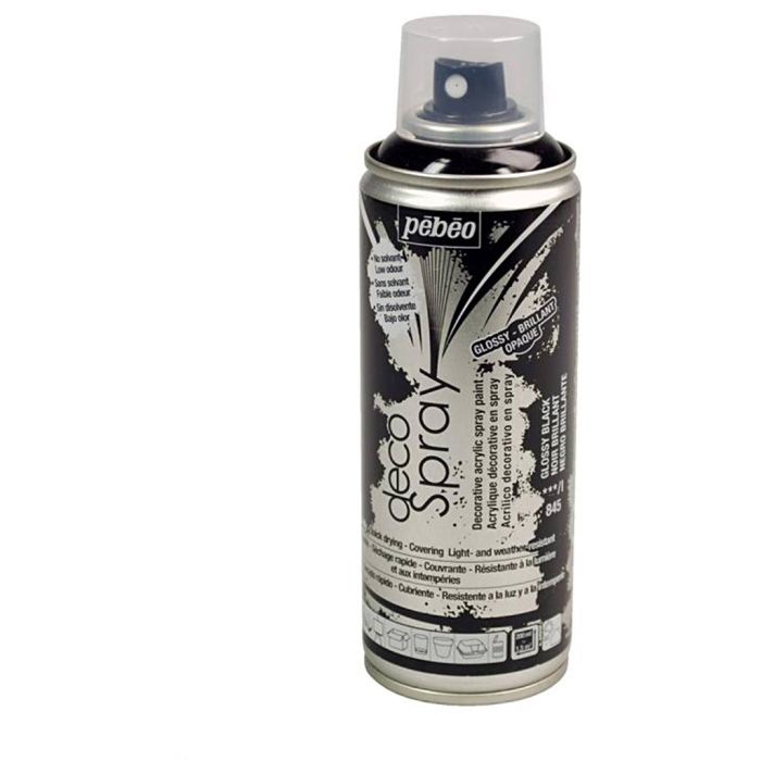 DecoSpray spray paint, glossy, black, 200 ml/ 1 tub