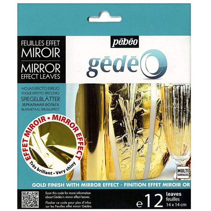 Gédéo mirror effect sheets, gold, 12 pc/ 1 pack