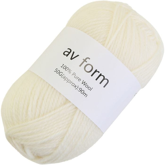 Wool yarn, off-white, 50 g/ 1 pc