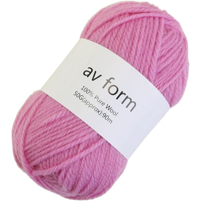 Wool yarn, rose, 50 g/ 1 pc
