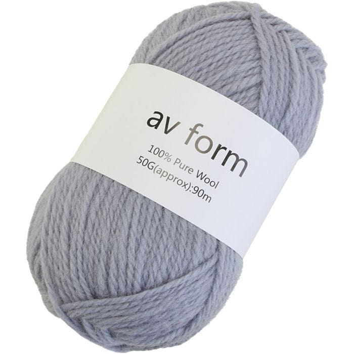 Wool yarn, light grey, 50 g/ 1 pc