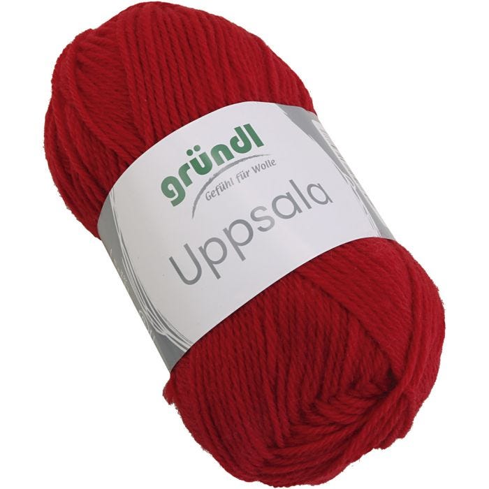 Wool yarn, L: 125 M, red, 50 g/ 1 pc