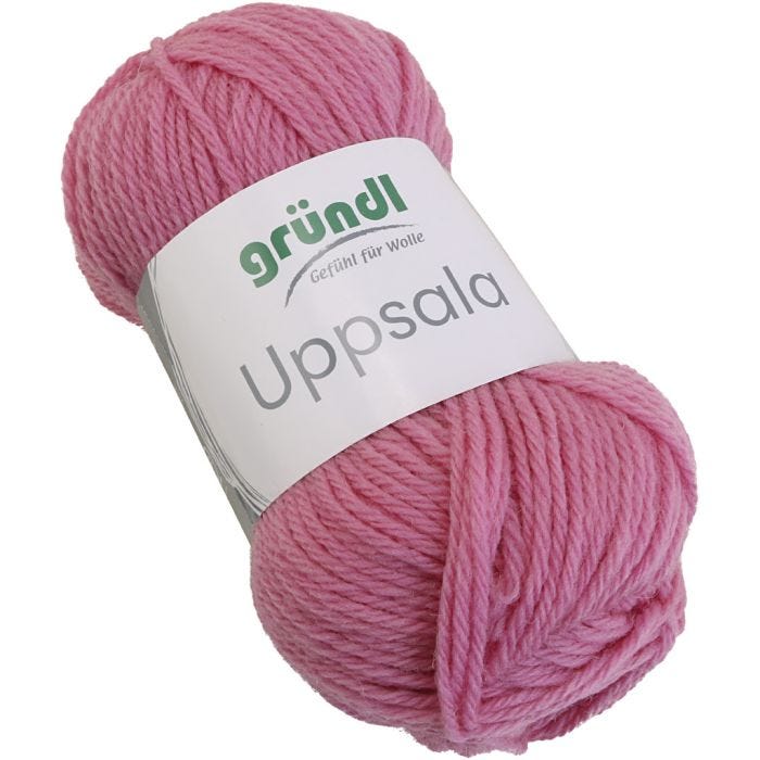 Wool yarn, pink, 50 g/ 1 pc