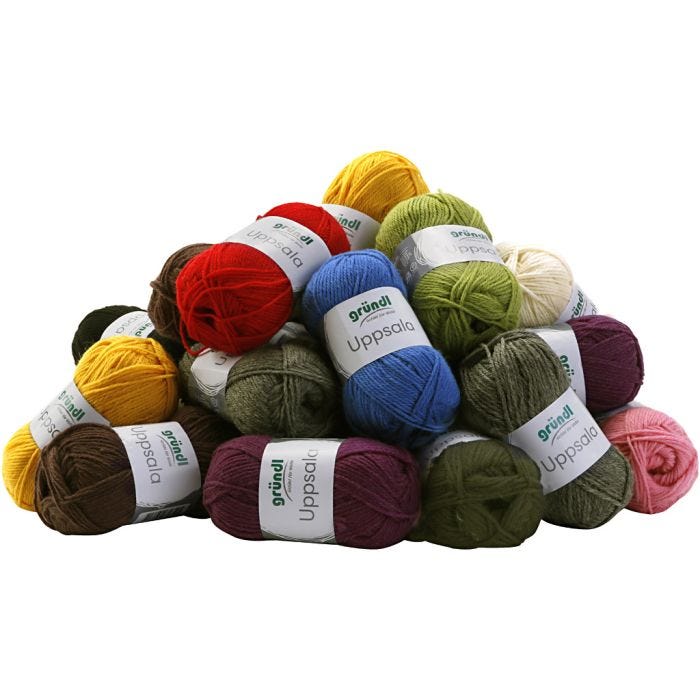 Wool yarn, L: 125 M, assorted colours, 30x50 g/ 1 pack