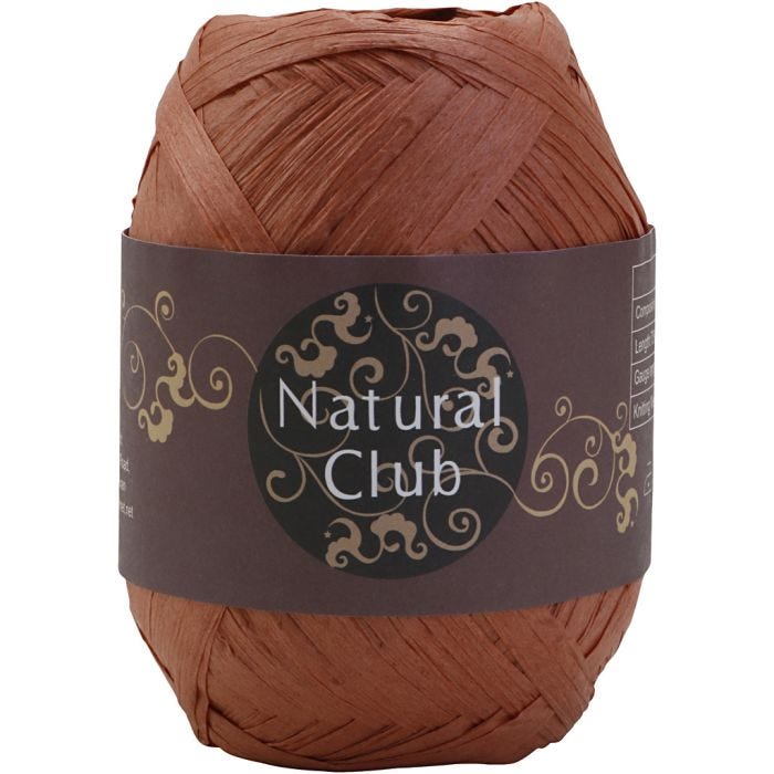 Paper raffia yarn, brown, 75 m/ 1 pc