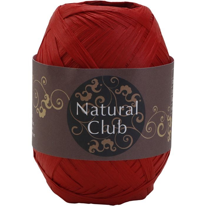 Paper raffia yarn, red, 75 m/ 1 pc