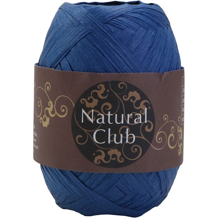 Paper raffia yarn, blue, 75 m/ 1 pc