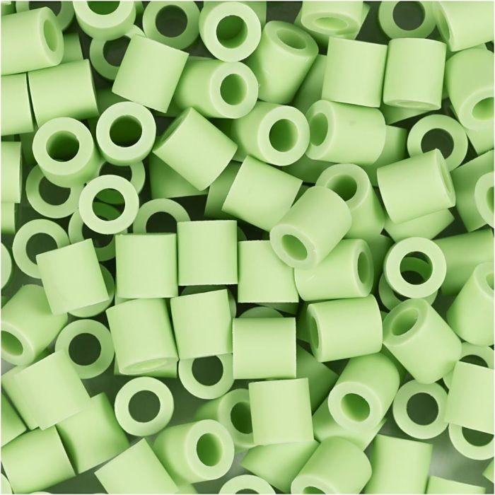 NABBI BioBeads, size 5x5 mm, hole size 2,5 mm, medium, pastel green, 1000 pc/ 1 pack