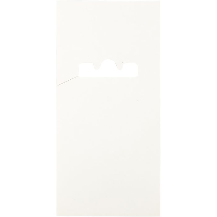 Card for double hooks, L: 123 mm, W: 58 mm, white, 200 pc/ 1 pack