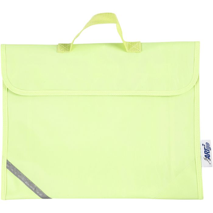 School Bag, D. 9 cm, size 36x29 cm, fluorescent yellow, 1 pc